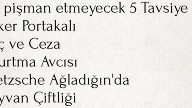 Sizin tavsiye ettiğiniz tek kitap hangisi olurdu?