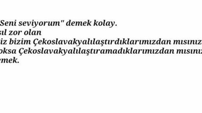 Siz bizim çekoslavakyalılaştıramadıklarımızdan mısınız?