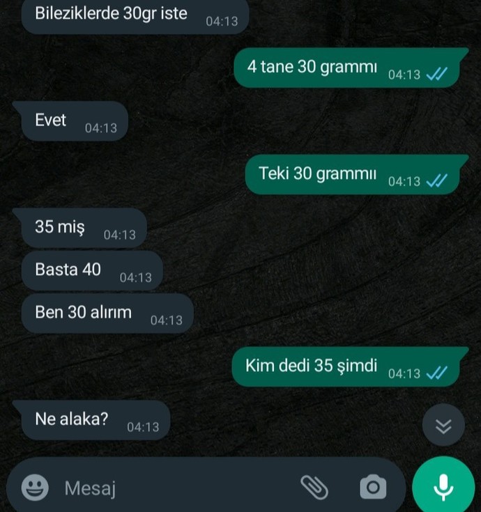 Nişanlım bana gram altın pazarlığı yaptı?