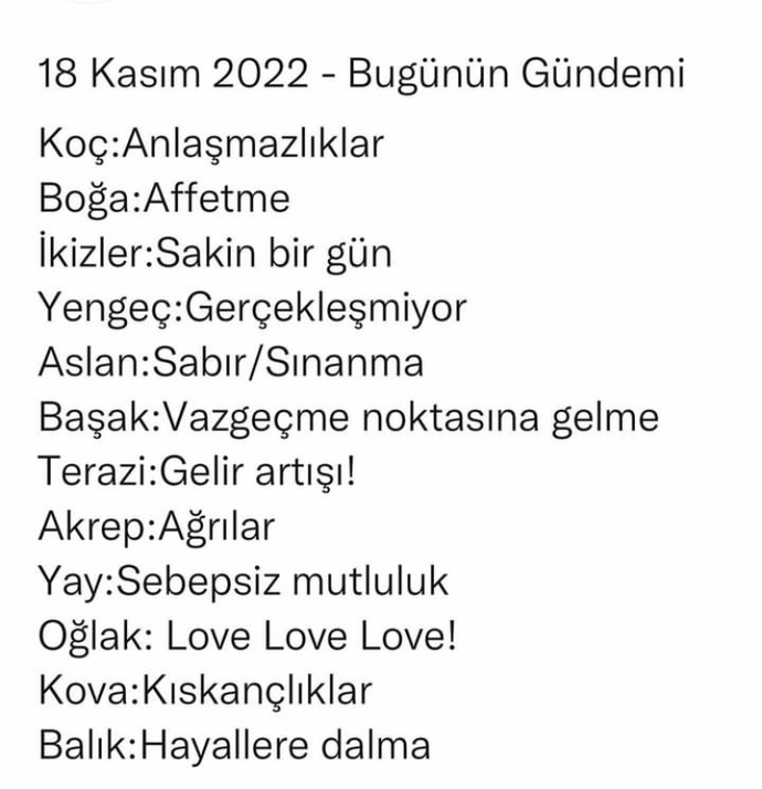 18 Kasım 2022 burçların gündemi nedir?