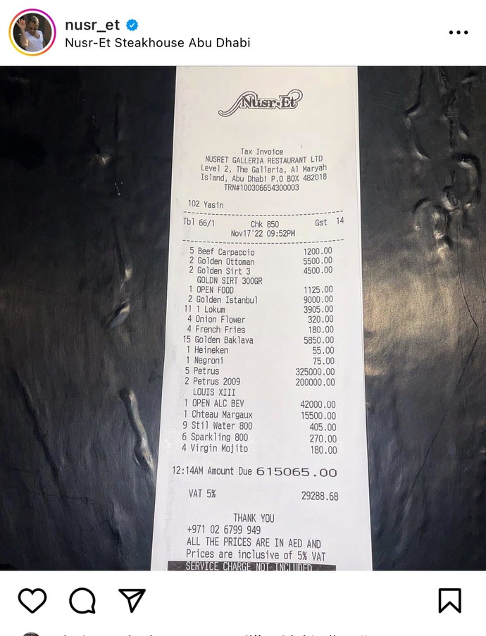 Nusrette ödenen hesap 615.065 Dirham! Biz hala asgari ücrete devam mı?