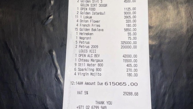Nusret'te ödenen hesap 615.065 Dirham! Biz hala asgari ücrete devam mı?