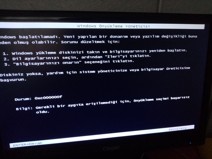Windows 7 pc açtım boyle oldu neden?