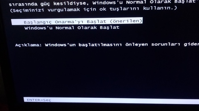 Windows 7 pc açtım boyle oldu neden?