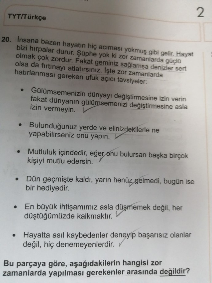 Sizce bu maddeleri yapmak hayatta mutlu ve başarılı olabilmeye yeter mi?