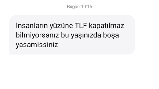 Siparişimi iptal ettim diye tostçunun attığı mesaja bakın. Dengesiz mi? 