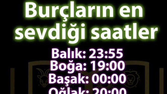 Burcuna göre en çok hangi saati seviyorsun?