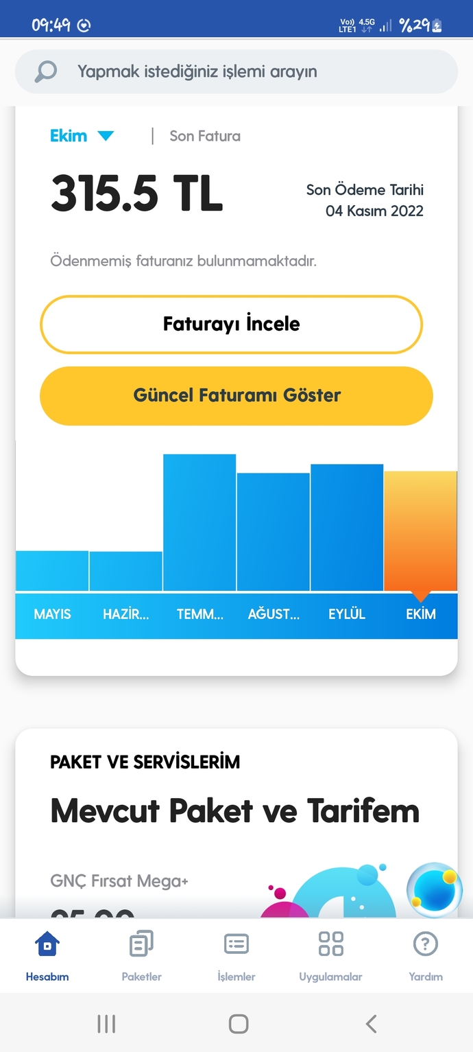 Telefon faturan kaç TL geliyor?