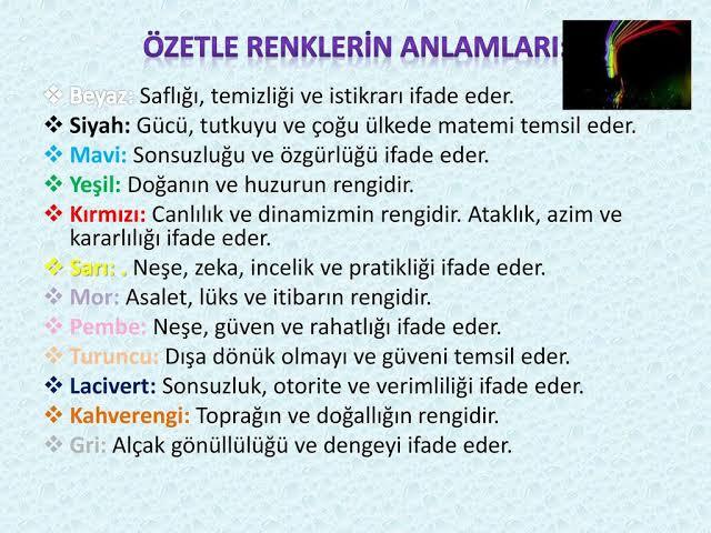 En sevdiginiz renk nedir? Sizin renginiz, sizi yansıtıyor mu /anlamı dogru mu?