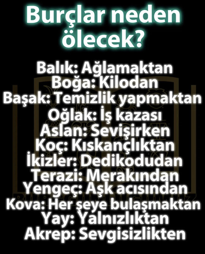 Burcuna göre neden öleceksin?