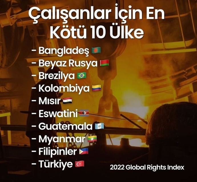 Türkiye çalışma şartları en kötü olan 10 ülke arasına girdi! Çalışma şartlarınızı beğeniyor musunuz?