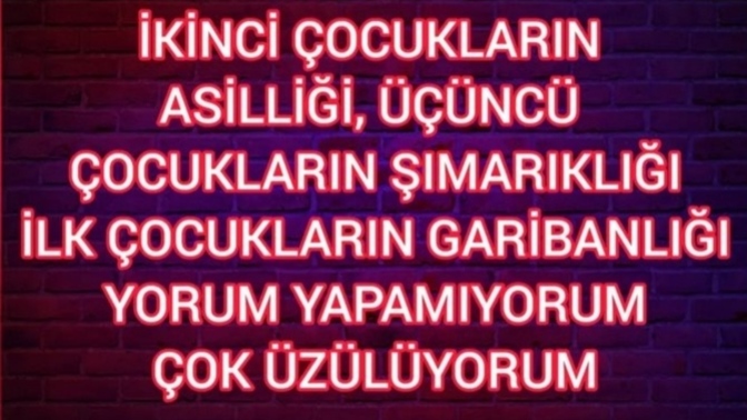 Peki siz ailenizin kaçıncı çoçuğusunuz ve bu durumdan memnunmusunuz ve neden?