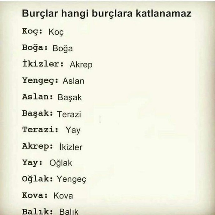 Burçlar hangi burçlara katlanamaz?