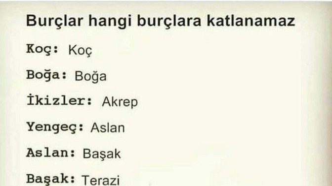 Burçlar hangi burçlara katlanamaz?
