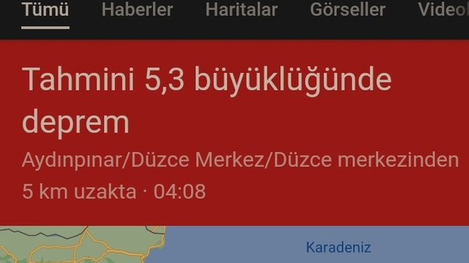 04:09 gece düzce de deprem oldu ben İstanbul Anadolu yakasındayım düzce de olan var mı?