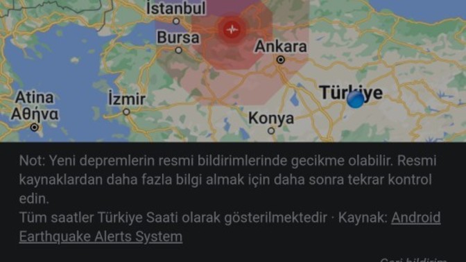 Deprem oldu hisseden var mı?