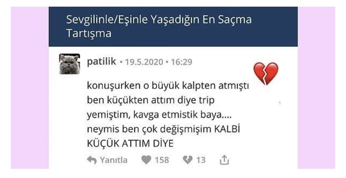 Sevgiliniz/eşinizle yaşadığınız en saçma tartışma nedeni neydi?