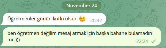 Size en son hangi bahaneyle mesaj atıldı?