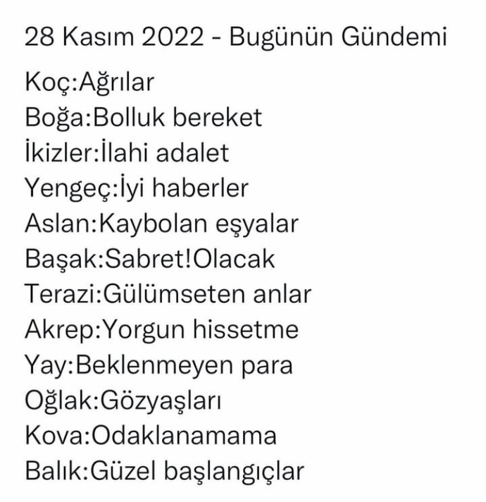 28 Kasım 2022 burçların gündemi nedir?