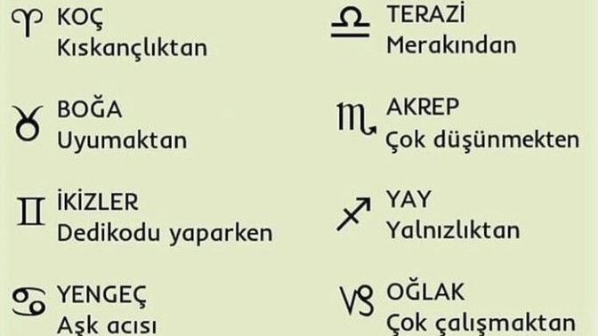 Burcunuza göre neyden öleceksiniz?