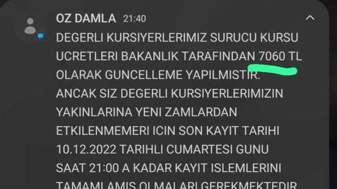 Ehliyet sürücü kursları 2023 yılında 7.060 TL olabilir! Bu kadarı çok fazla değil mi?