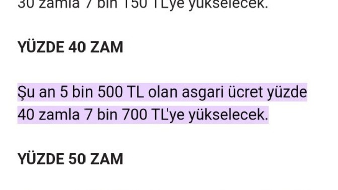 Sizce asgari ücrete ne kadar zam gelir?