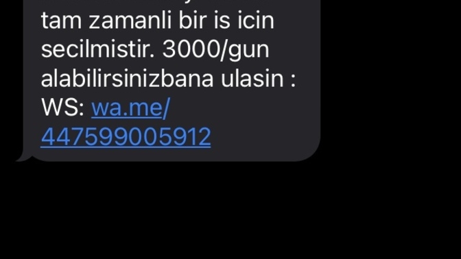 Bana böyle bir mesaj geldi dolandırıcı olabilir mi?