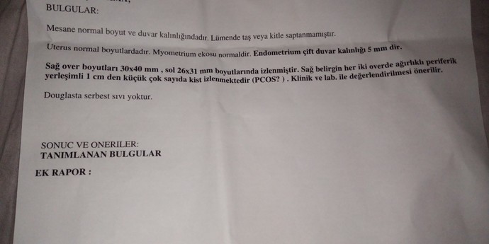 4 aydır regl olmuyorum bakireyim bu sonuç ne demek bilen yazabilir mi?