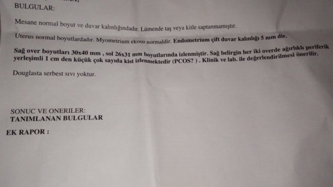 4 aydır regl olmuyorum bakireyim bu sonuç ne demek bilen yazabilir mi?