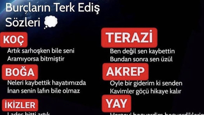 Burcuna göre terk etme sözlerin neymiş acaba 😂?