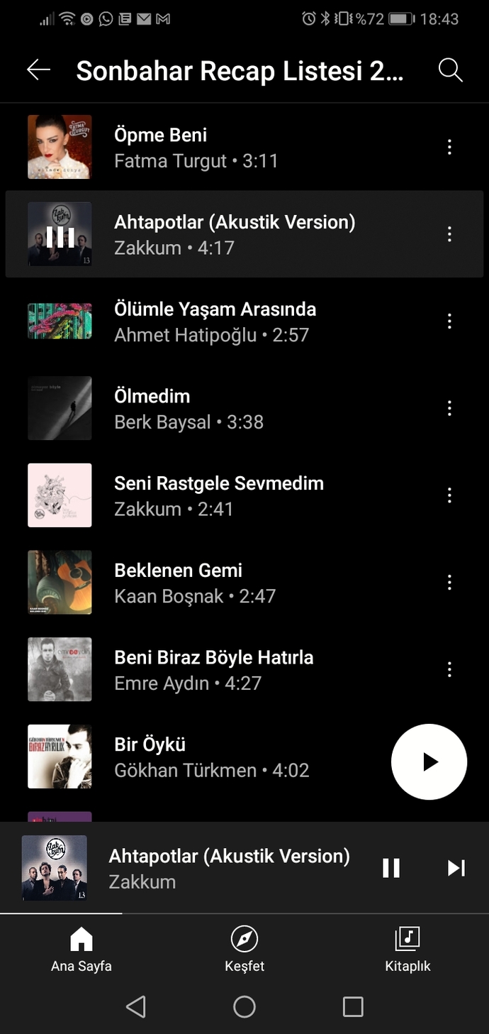 En çok dinlediğin şarkılar hangileri?