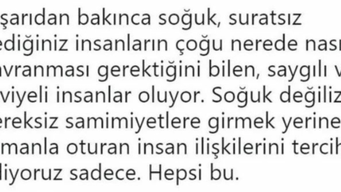 Soğuk biri misiniz, yoksa samimi mi?