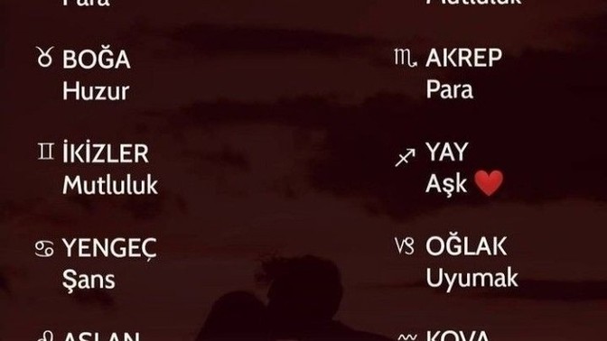 Burcunuz şimdi ne istiyor? Burcunuz hangisi?