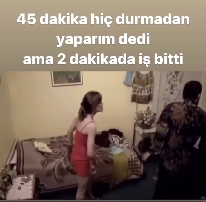 Kadın adamı odadan s*ktir etmiş videonun sonunda böyle yaziyordu.😂😂😂