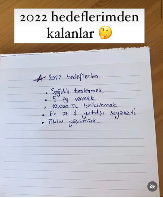 2022 yılı için koyduğun hedeflerden kaçını gerçekleştirebildin?