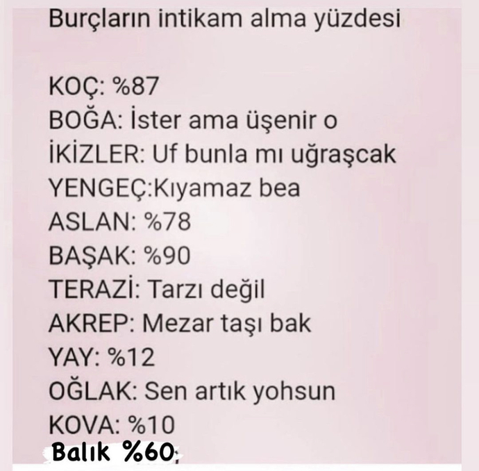 Burcun ve intikam yüzdesi nedir😅?
