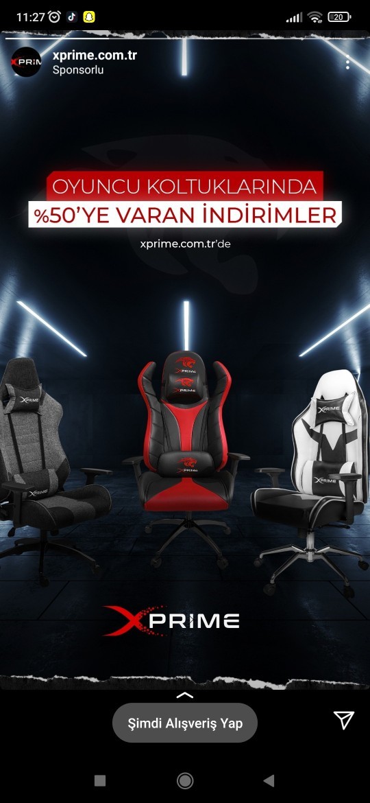 Oyuncu koltuğu alıcam. Hangi renk olsun?