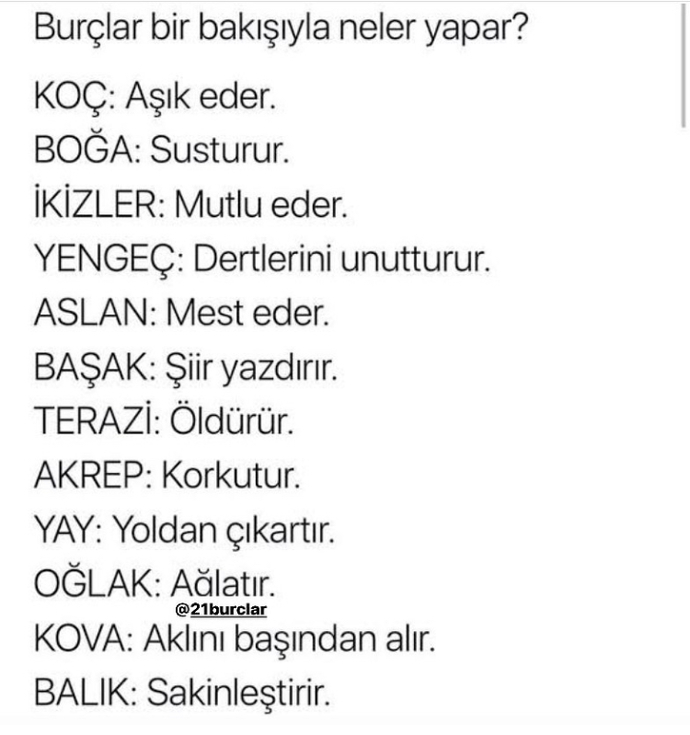 Burcunuza göre bir bakışınızla ne yaparsınız?
