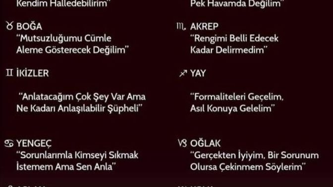 İyiyim diyen burçlar asında neyi ima eder?