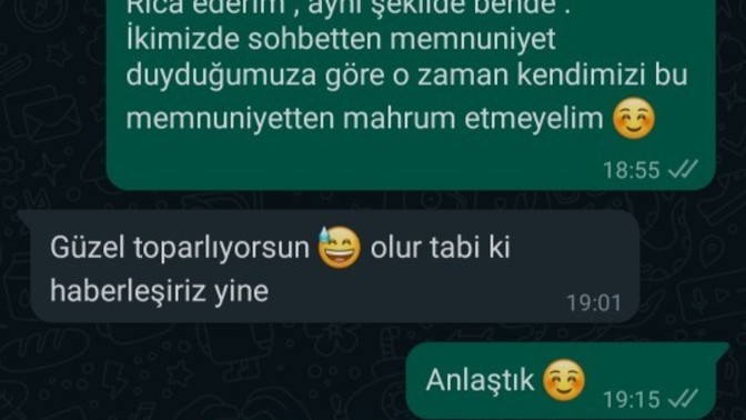 Yeni tanıştığım kızla diyaloğum bu şekilde, sizce ışık var mı?