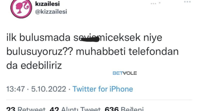 "İlk buluşmada sevişmeyeceksek niye buluşuyoruz?" diyen Twitter üyesi sizce haklı mı?