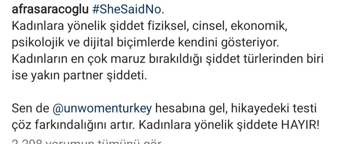 Afra Saraçoğlu, kadına yönelik şiddete dair paylaşım yapınca, takipçileri Önce oynadığın diziye bak! dedi. Tepkiler haklı mı?