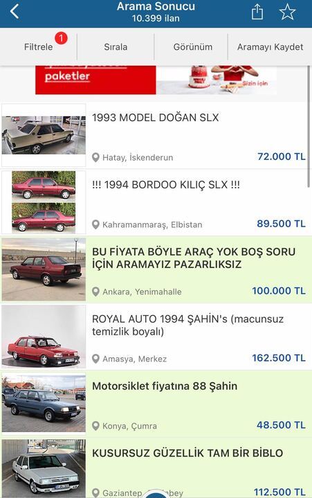 Tofaş marka arabaya en fazla kaç TL verirsiniz?