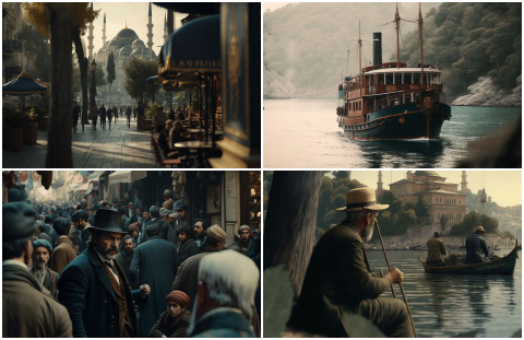Yapay zeka ile 1910 yılının İstanbulu çizilmiş. Beğendiniz mi?