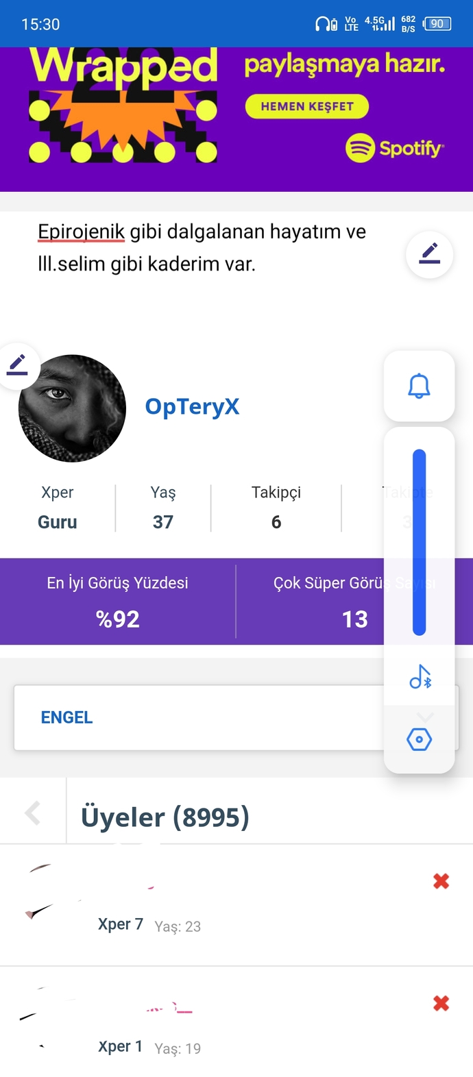Engel listesinde Kaç kişi var?