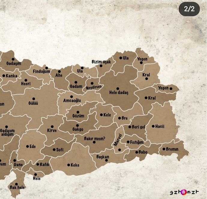 Haritaya göre sizin seslenme şekliniz hangisi?