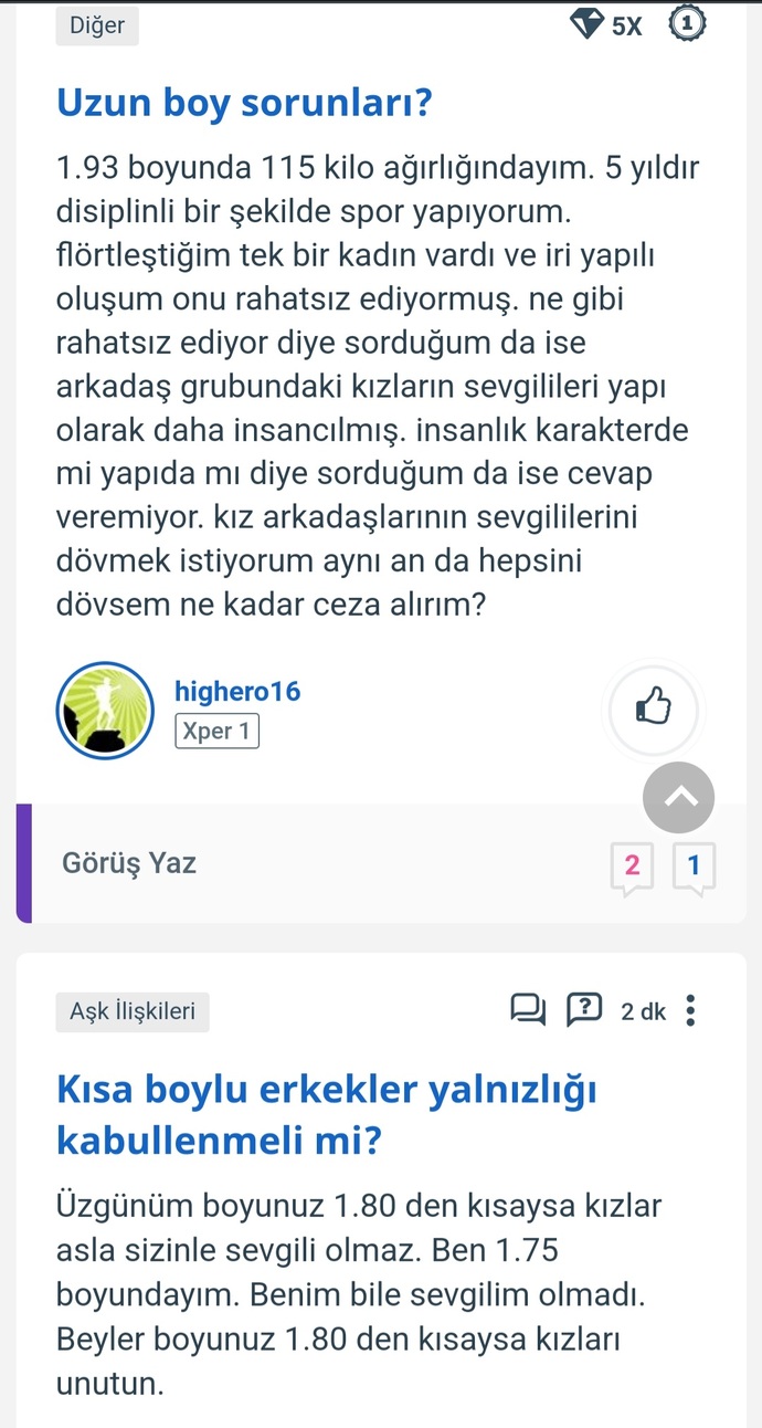 Uzun boy sorunları?