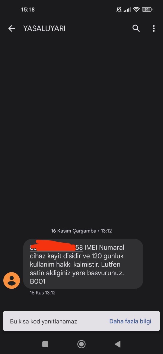 Bu mesaj ne anlama geliyor bakar mısınız?
