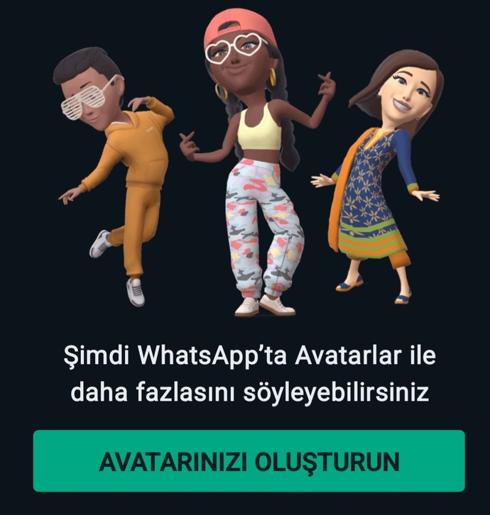 WhatsAppın yeni güncellemesi avatar oluşturma! Beğendiniz mi?