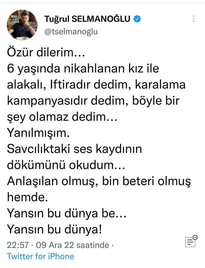 6 yaşındaki kız çocuğunun evlendirilip yıllarca tecavüze uğraması hakkında ne düşünüyorsunuz?